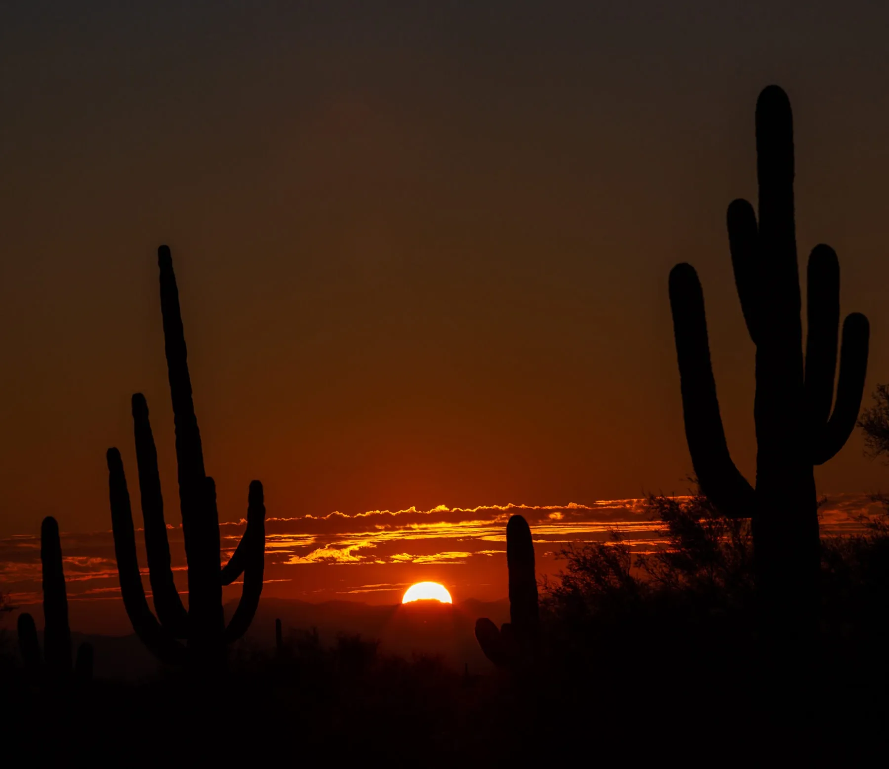 The Superstition Mountains at dusk
